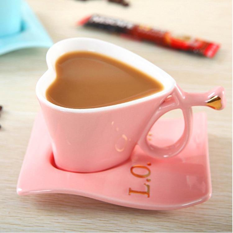 Heart Shaped Cute Ceramic Coffee Mug