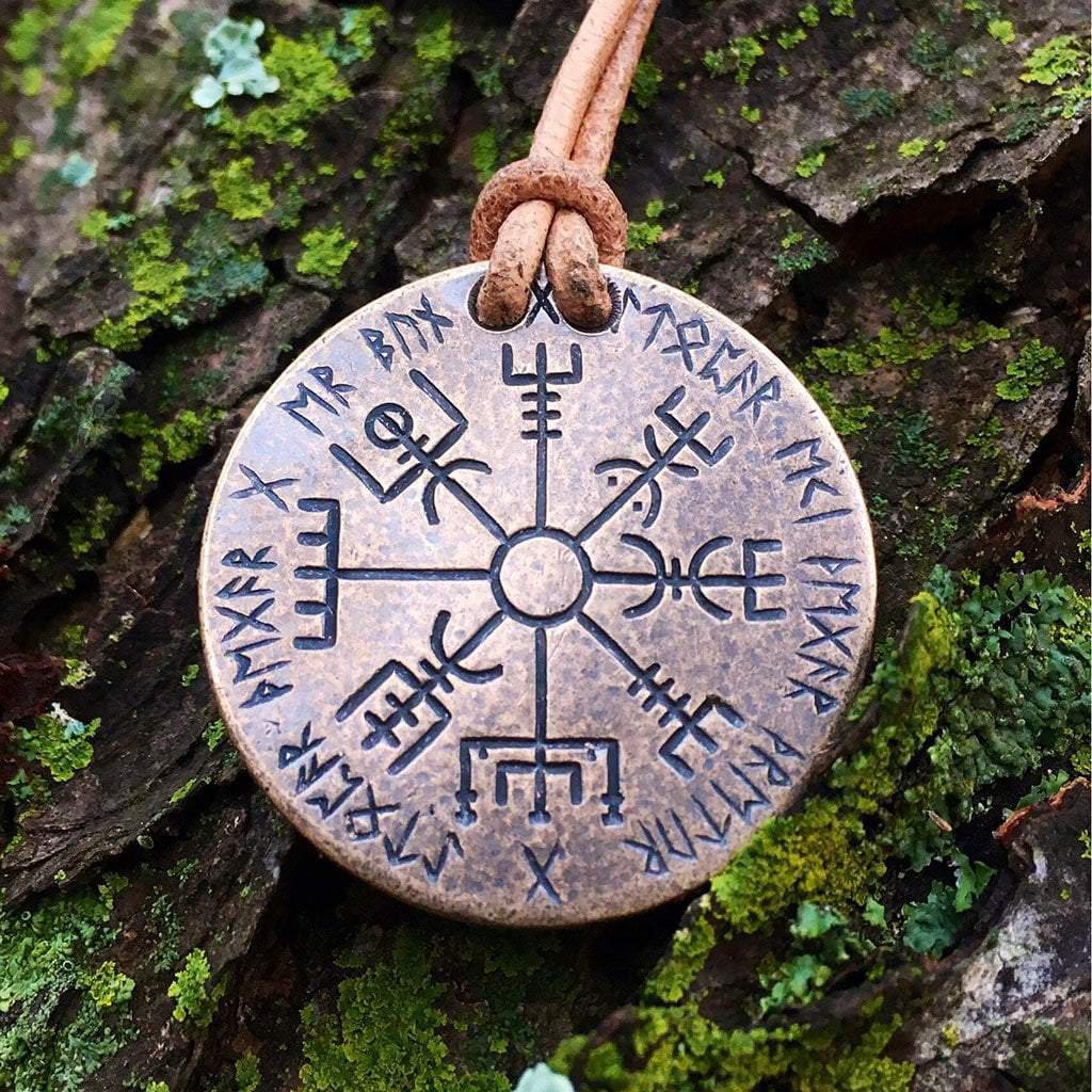 Vegvísir Norse Compass Bronze Necklace