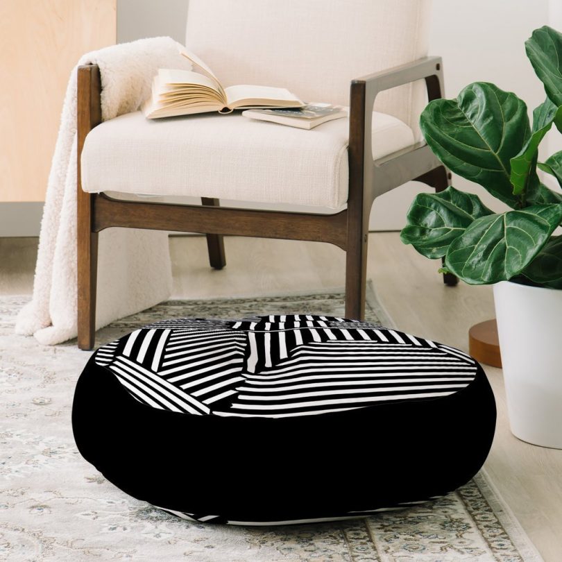 White Lines Floor Pillow