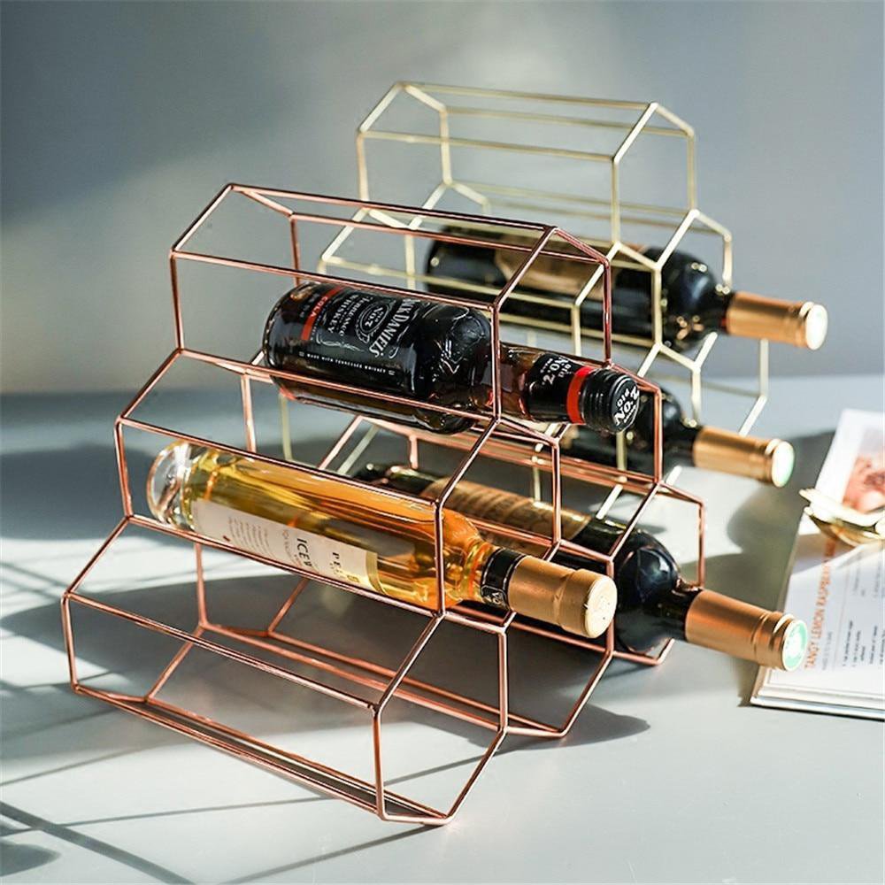 Nordic Geometric Wine Display Rack