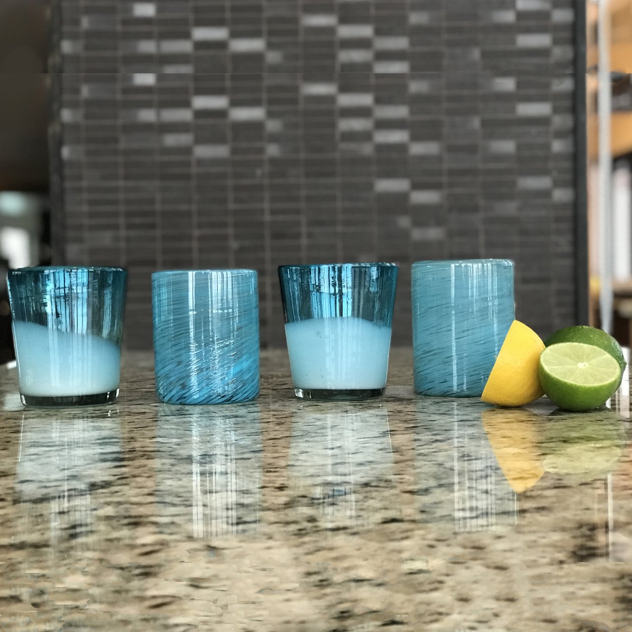 Aqua Handblown Glasses