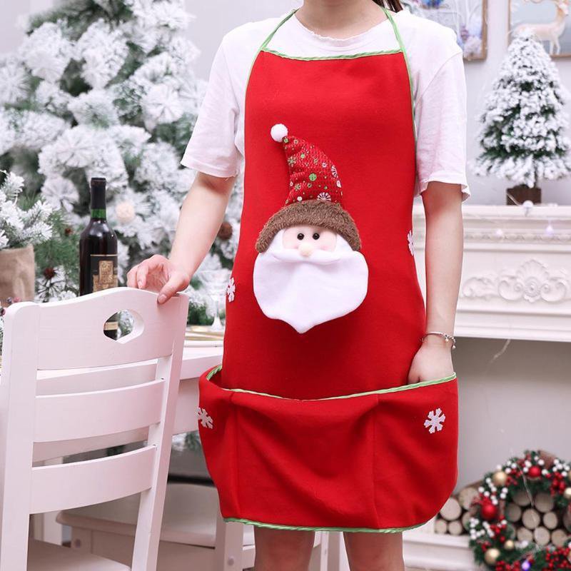 Santa Claus Snowman Kitchen Apron