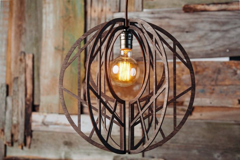 Geometric Chandelier Wooden Hanging Lamp