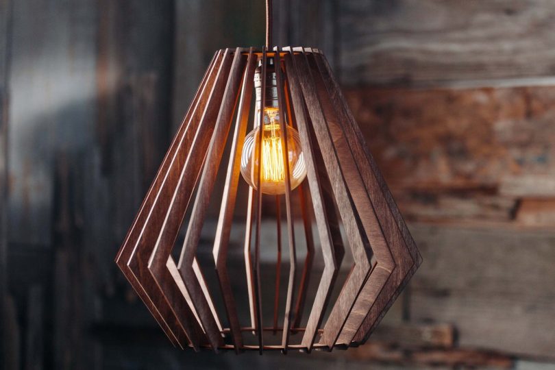 Wooden Geometric Light Chandelier