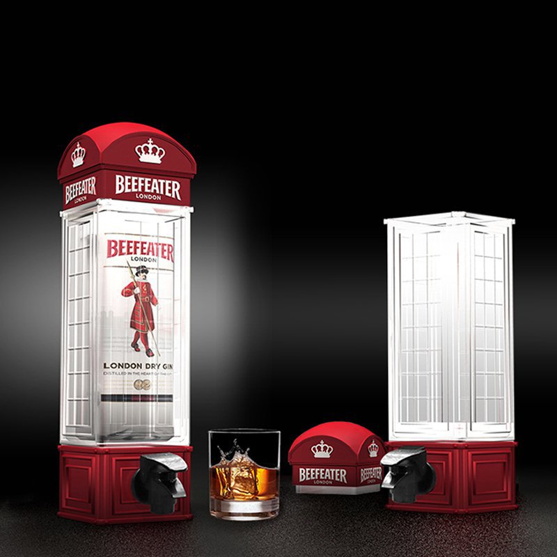 Red Telephone Booth Beer Dispenser Machine