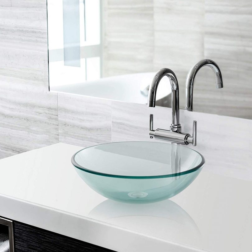 Miligore Modern Glass Vessel Sink