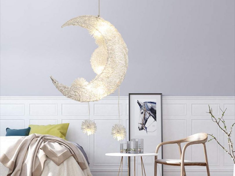 Modern Ceiling Lighting Pendant Lamp Star and Moon Kids Room Decor