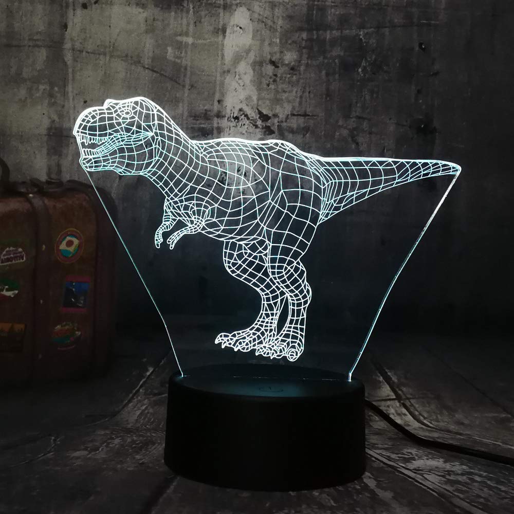 Kabeto New Cool Tyrannosaurus Rex Jurassic World Dinosaur Animal 3D LED Desk Lamp