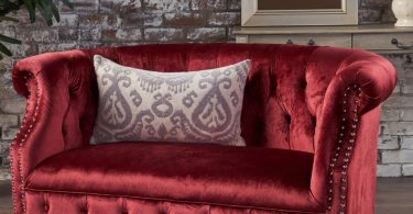 Tufted Rolled Arm Velvet Chesterfield Loveseat Couch