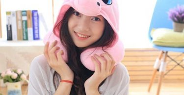 Hooded Unicorn Travel Pillow