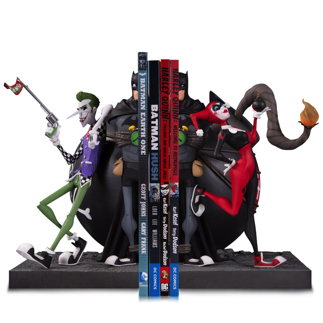 Batman Joker and Harley Bookends Statue