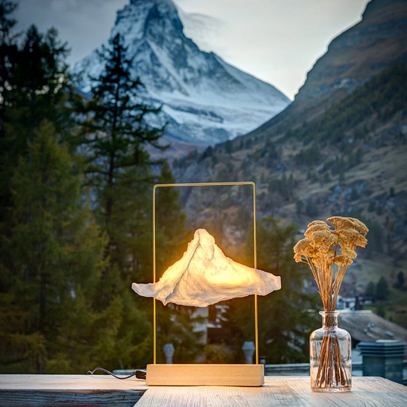 Large Matterlight Table Lamp in Brass & Ash by Boris Dennler