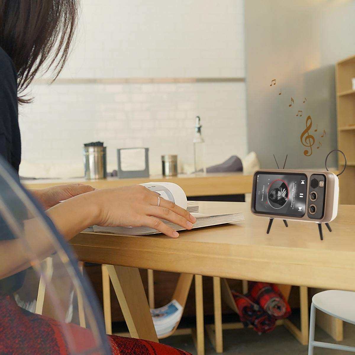 Retro phone holder & speaker