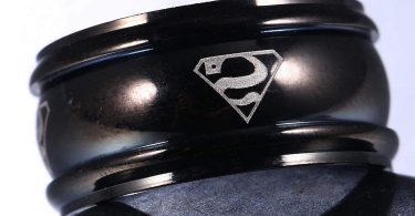Endicot MenWomen Superman Stainless Steel Titanium Band Ring