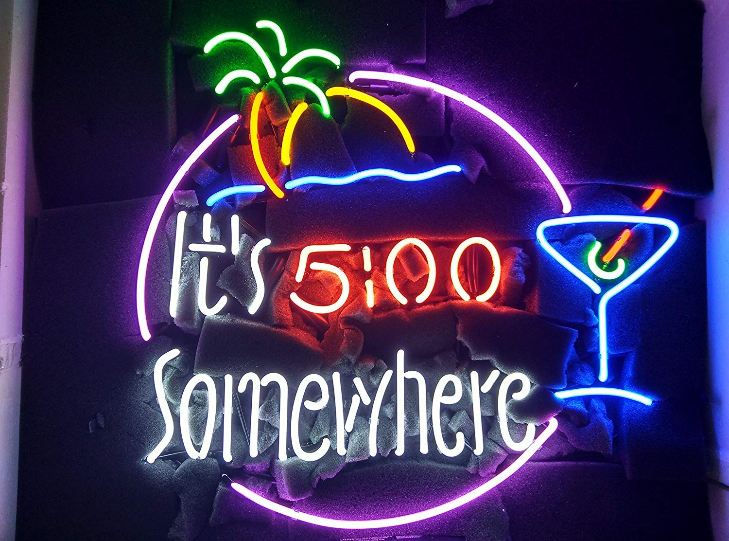 It’s 5 O’clock 500 Somewhere Martini Cup Neon Sign