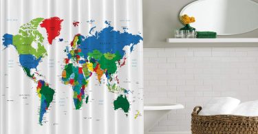 Ambesonne World Map Shower Curtain