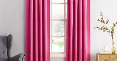 Sun Zero Barrow Energy Efficient Rod Pocket Curtain Panel, 54″ x 84″, Pink