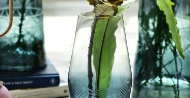 Cyl Home Vases Translucent Turquoise Clear Glass Flower Arrangement Vase