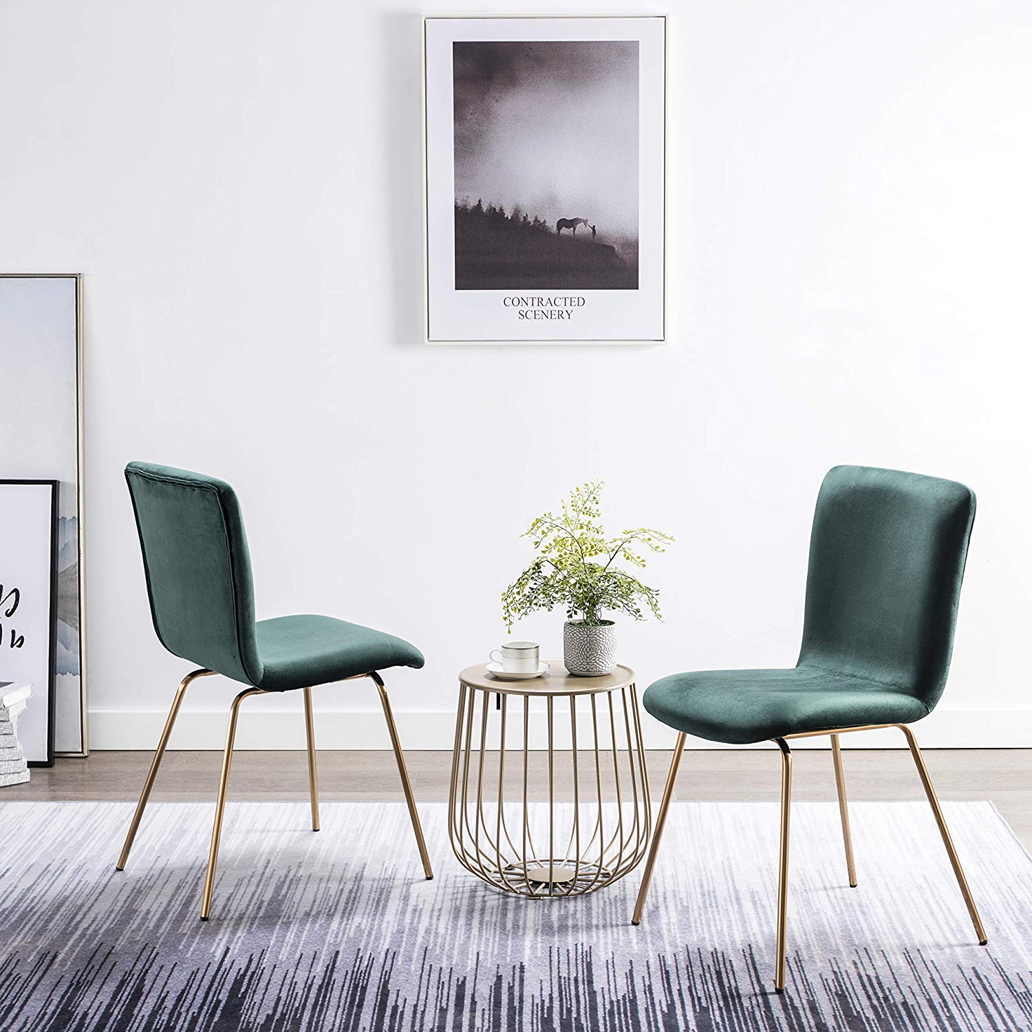 Art-Leon Mid-Century Modern Velvet Fabric Dining Chairs