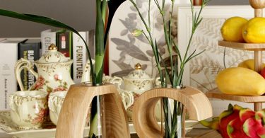 Wooden Test Tube Flower Vase