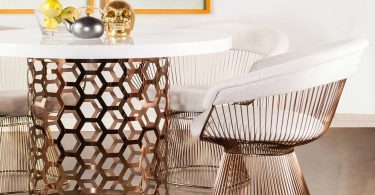 Mumu Platner Rose Gold Accent Chair