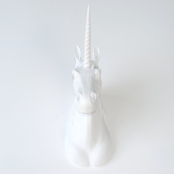 Pine Ridge White Unicorn Head Wall Mounted Sculpture Decoration