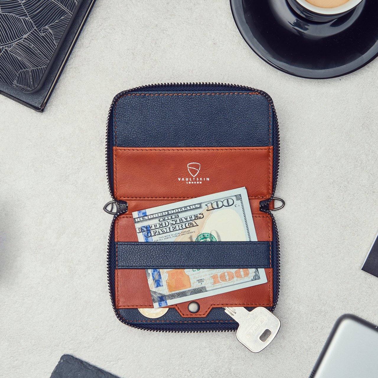 Notting Hill Slim Zip RFID Protection Wallet by Vaultskin
