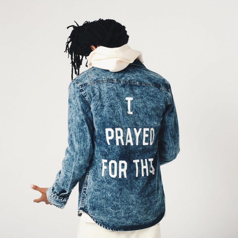 Prayed Denim Button-Up Shirt