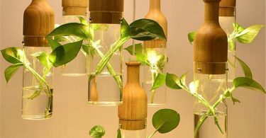 Wooden Led Plant Pendant Lights