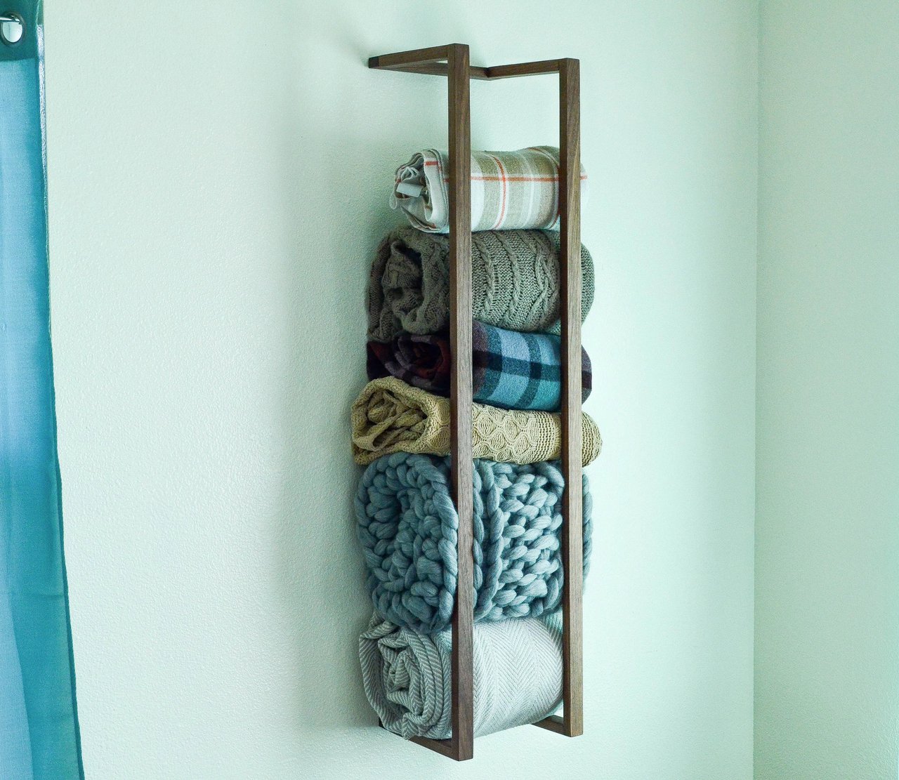 wall hanging ladder towel rack wall mounted hand towel storage Shabbydecor paper towel holder, spice rack and multi-purpose shelf