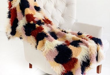 Fanciful Boho Plush Handmade Luxury Faux Fur Throw