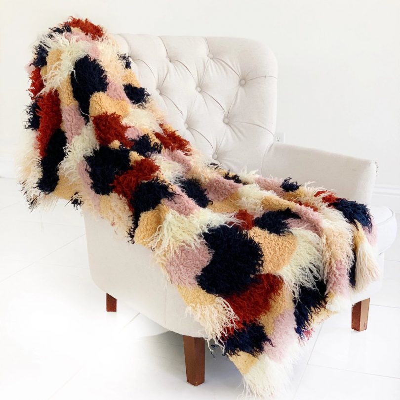 Fanciful Boho Plush Handmade Luxury Faux Fur Throw