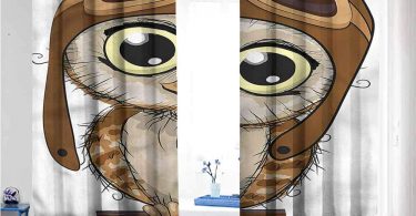 Mdxizc Noise Reduction Curtain Owls Pilot Hat Big Eyes Comic Decor Curtains