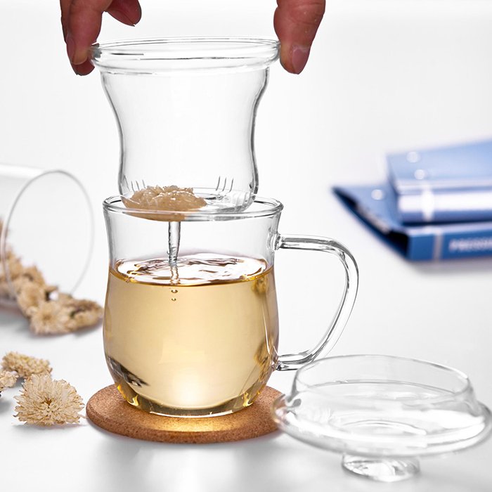 Three Piece Glass Tea Infuser Set