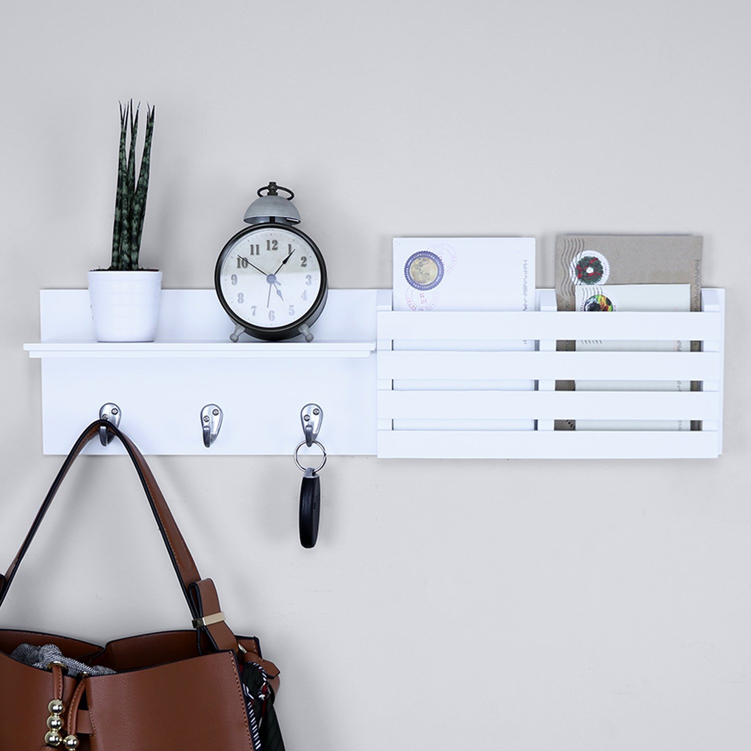 Ballucci Mail Holder and Coat Key Rack Wall Shelf