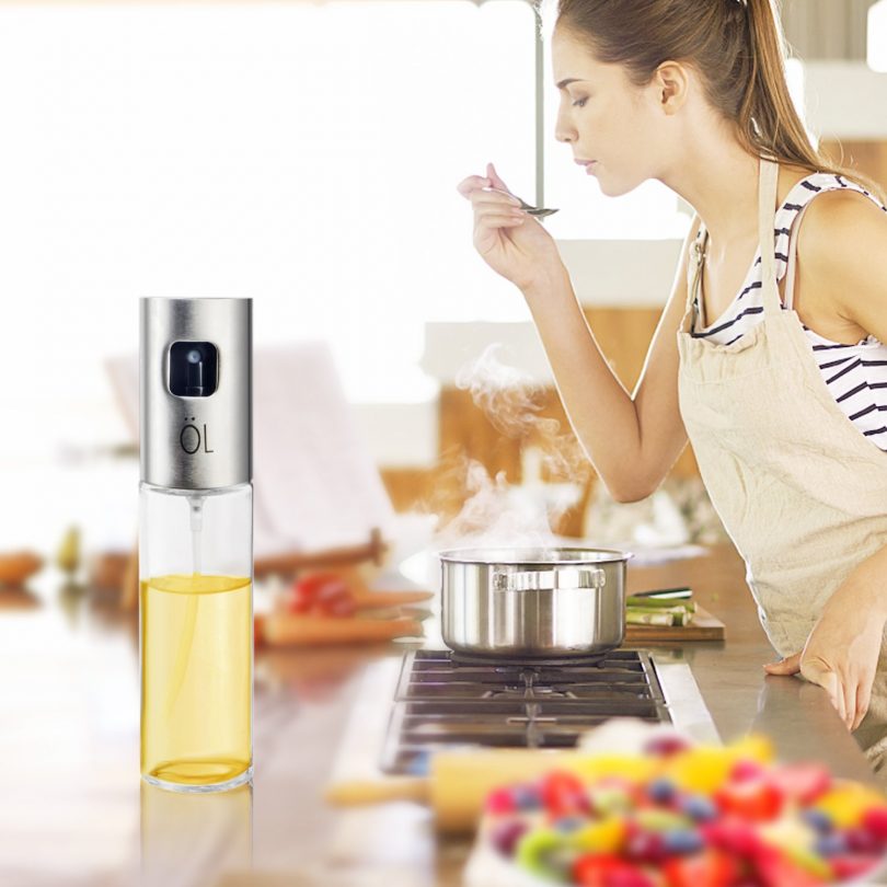 orlanPortable Olive Oil Sprayer Dispenser for Cooking/BBQ/Salad/Stainless Steel Grilling Oil glass Bottle