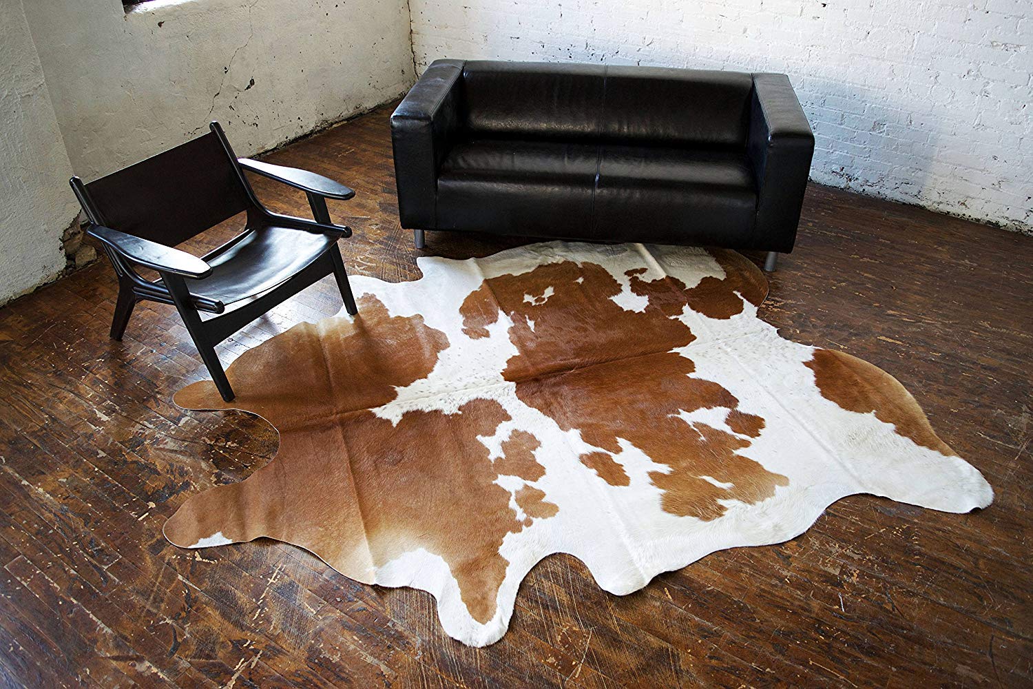 A-STAR Genuine Cowhides Brown And White