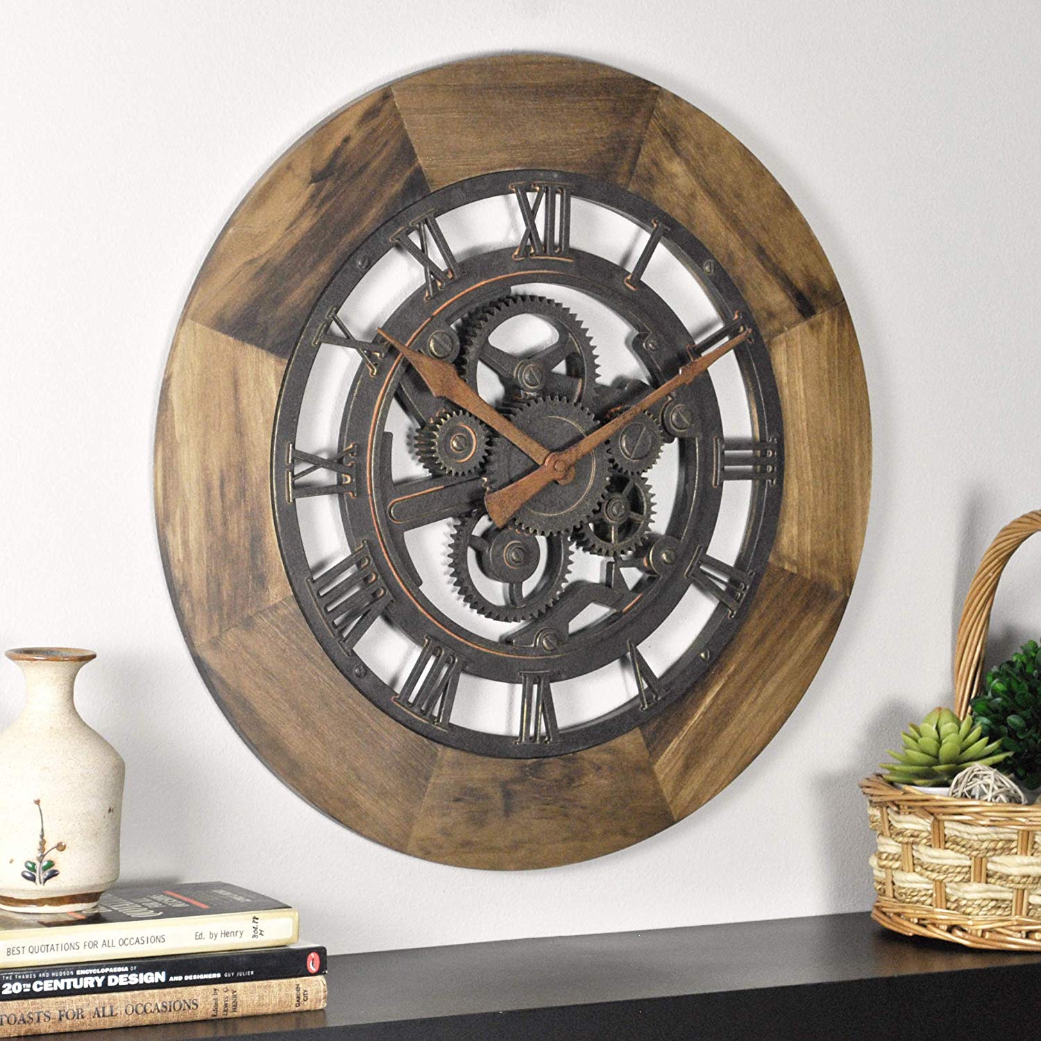 FirsTime & Co. 00237 Wood Gear Wall Clock