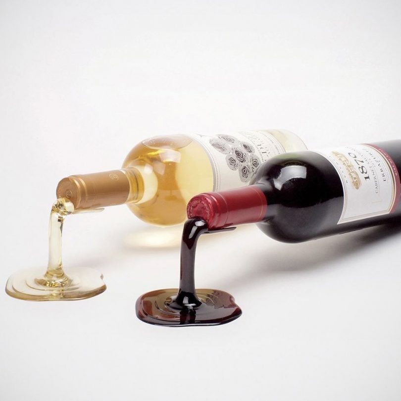 Spilled Wine Bottle Holder Set