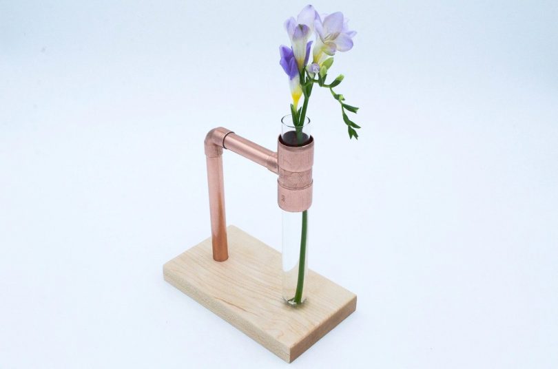 Copper & Maple Flower Vase
