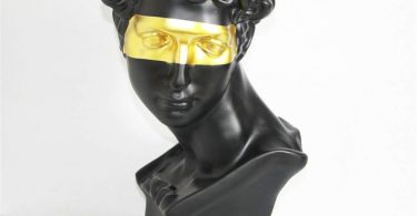 DevilLover Black Man Golden Eye Sculpture,Retro Ornaments Creative Gift Modern