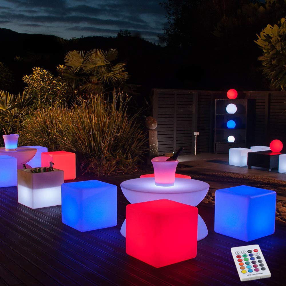 YESIE 16-Inch Cordless LED Cube Chair Light