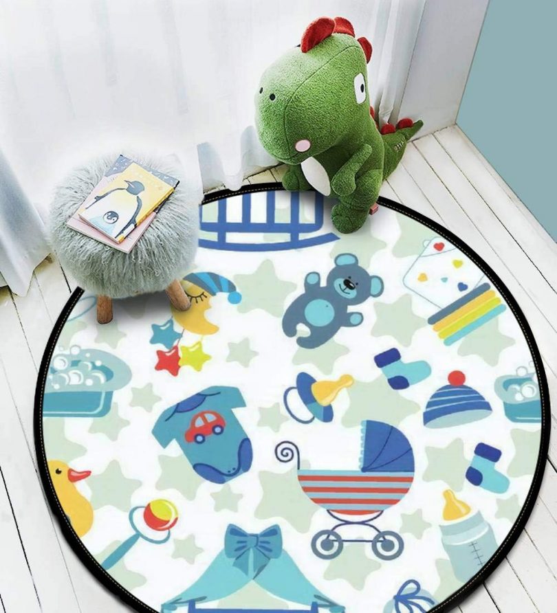 Kids Round Area Rugs Baby Crawling Mats