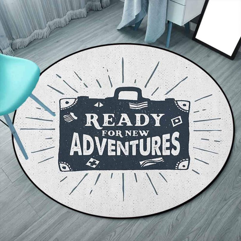 Ready for New Adventures Briefcase Traveling Journey Themed Design Work of Art Print