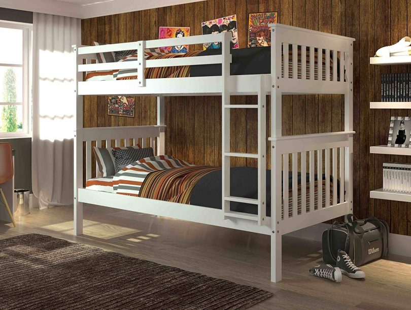 DONCO KIDS Twin Over Twin Mission Bunkbed in White