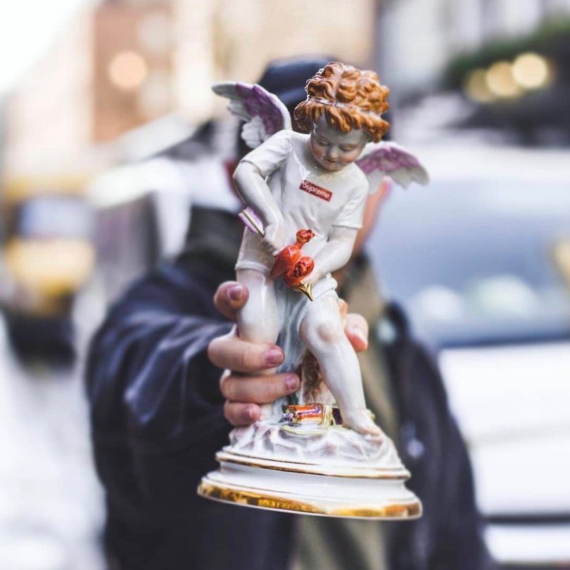 Supreme x Meissen Hand-Painted Porcelain Cupid Figurine