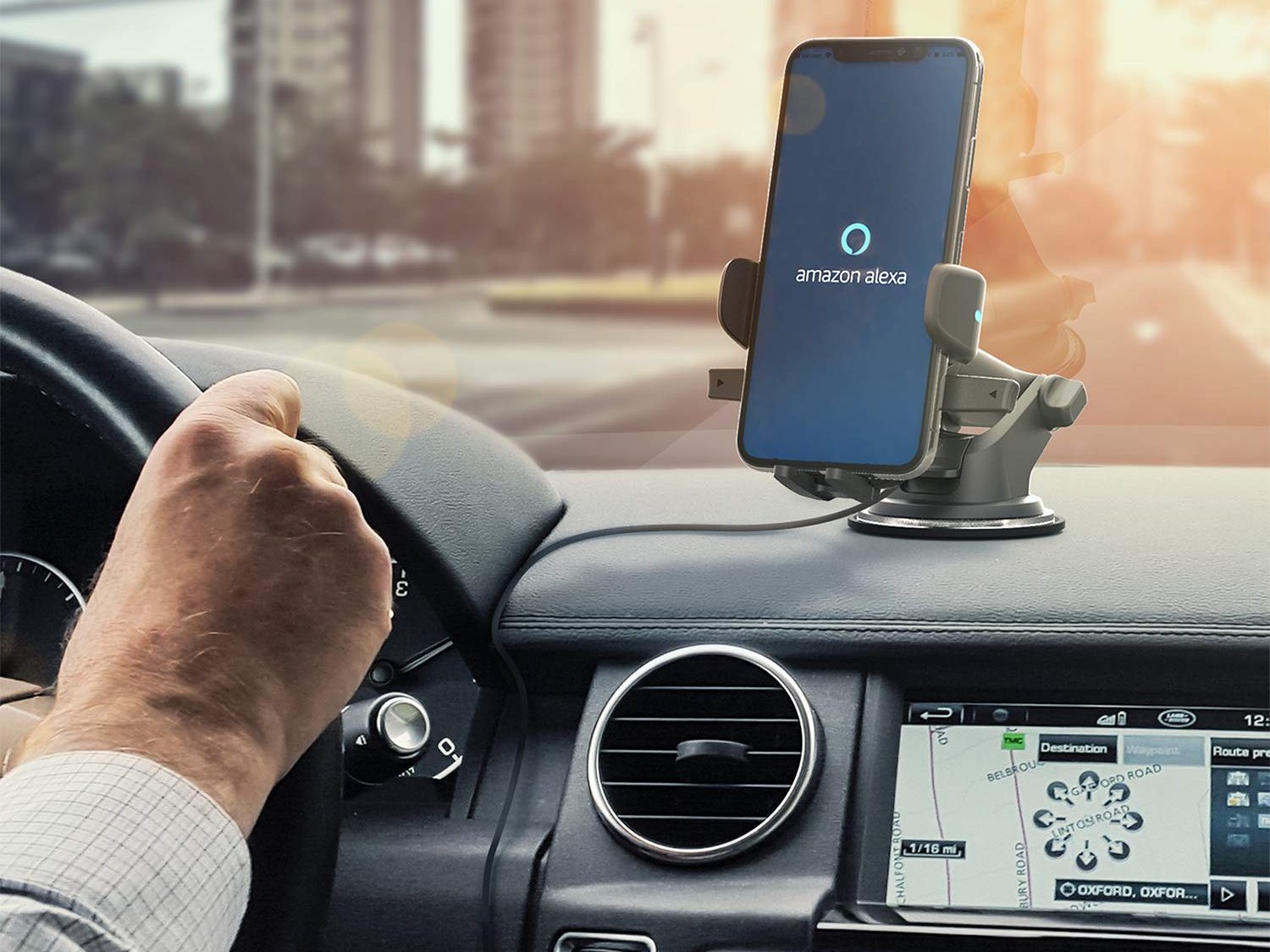 iOttie Easy One Touch Connect with Alexa Built in for iOS + Android Universal Car Mount