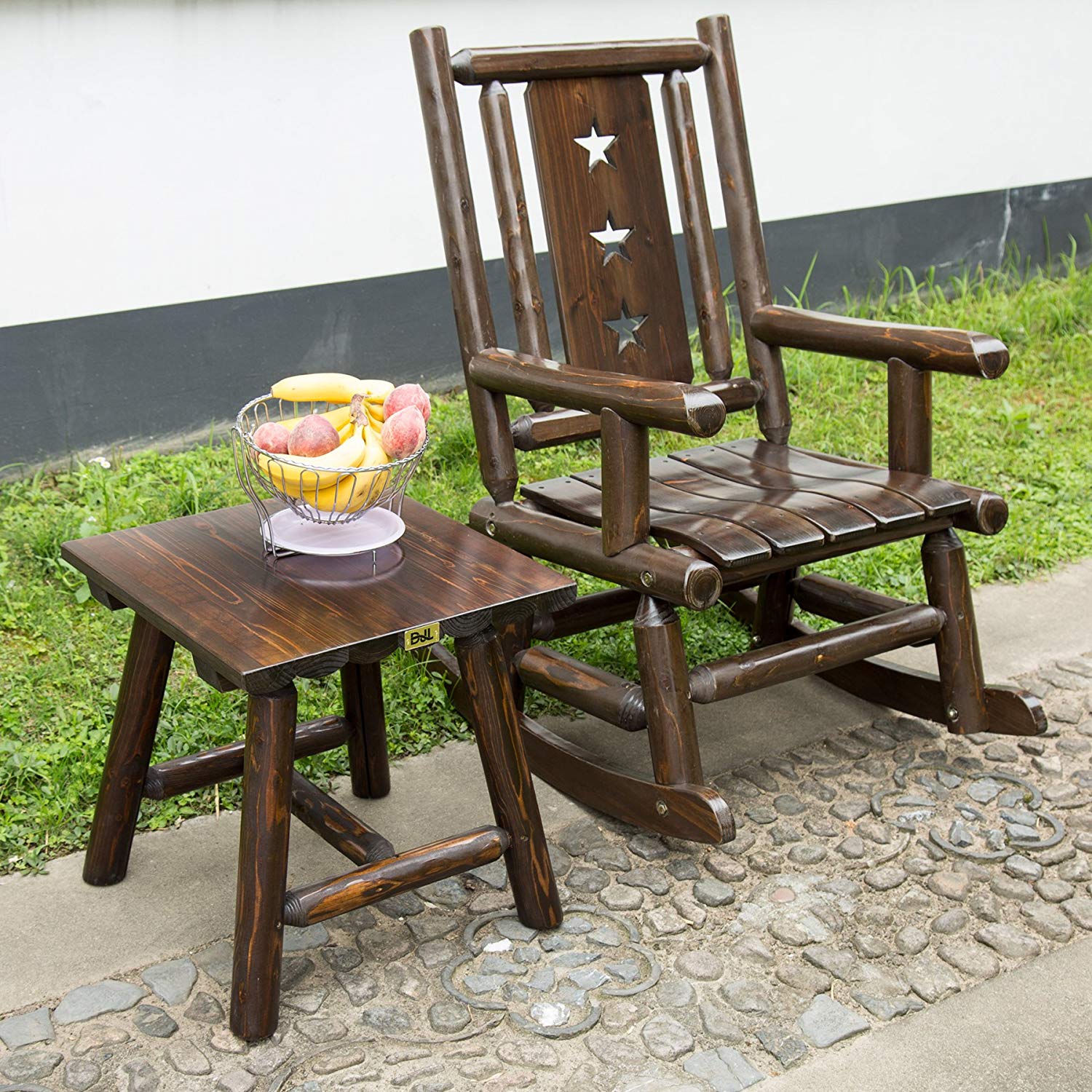 Wood Outdoor Rocking Chair Rustic » Petagadget