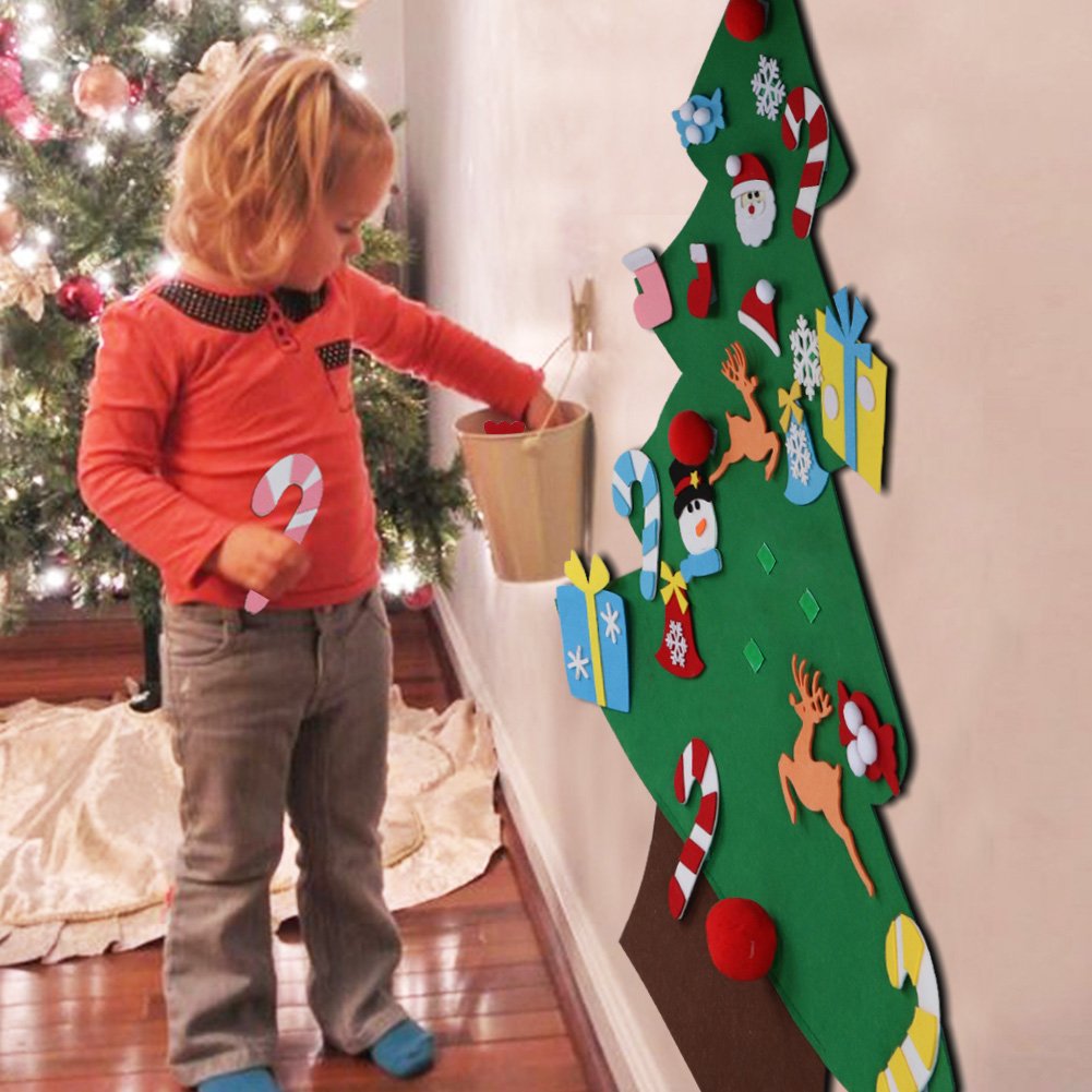 Aytai DIY Felt Christmas Tree Set with Ornaments for Kids