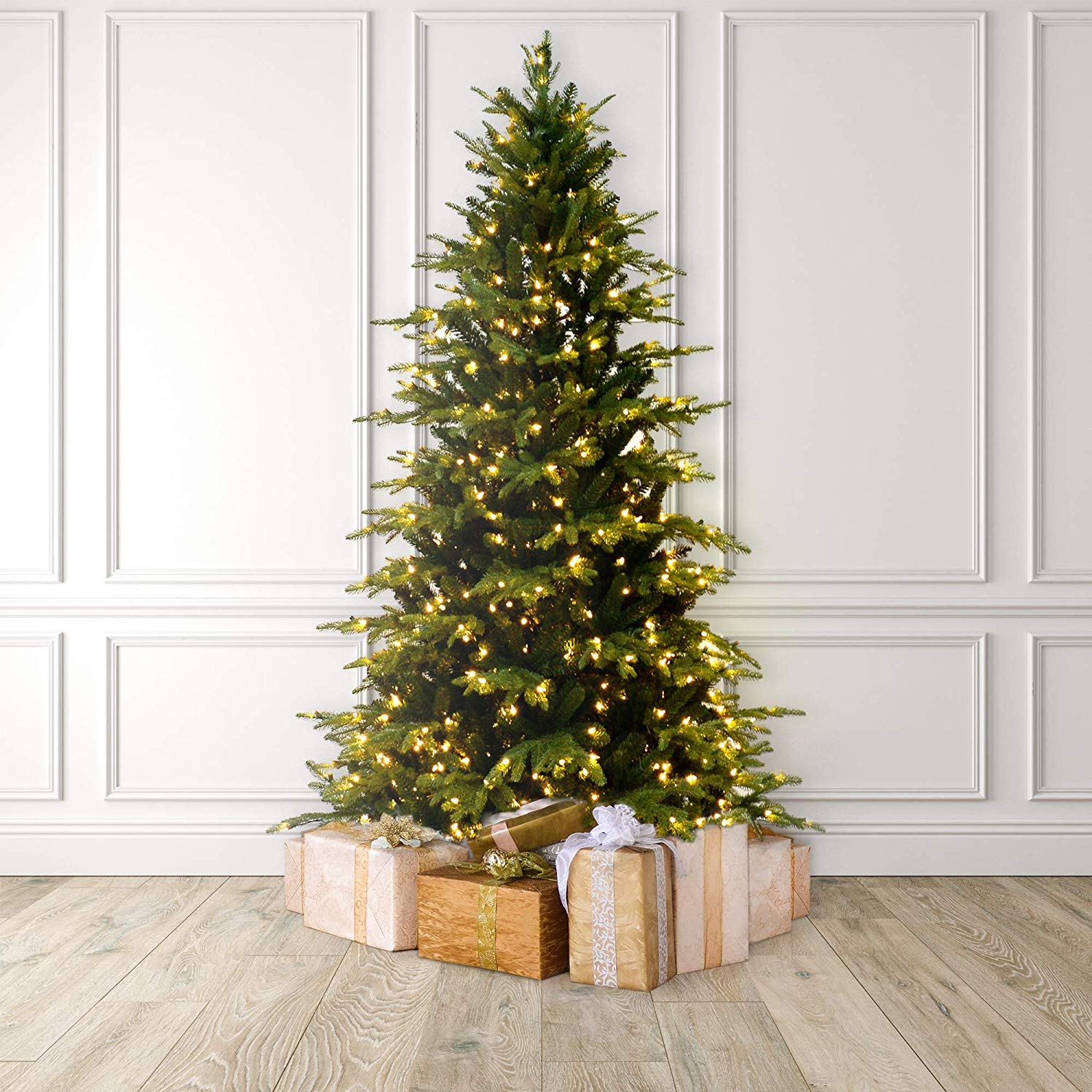 Martha Stewart Natural Pine Pre-Lit Artificial Christmas Tree